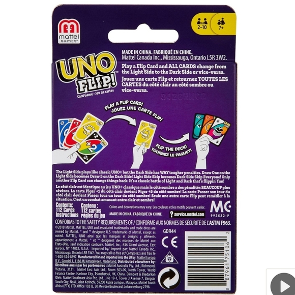 Mattel Uno Flip Card Game NWT - Picture 4 of 4
